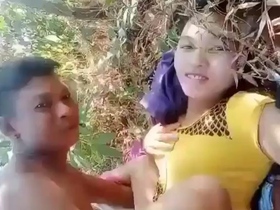 Passionate couple engages in intense sex amidst the wilderness of the jungle