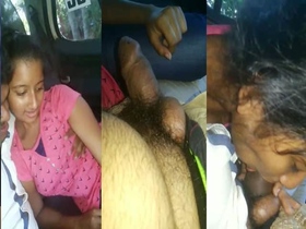 Indian couple's car sex video with blowjob