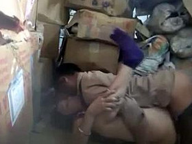 Desi couple caught having sex in store room