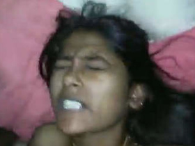 Tamil girl gives a blowjob and gets fucked hard