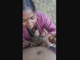 Desi bhabhi Minette gives a blowjob in a village
