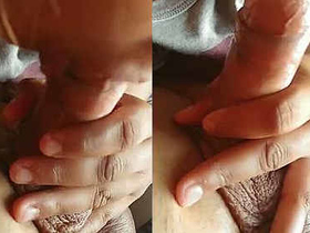 Indian girlfriend serenades while performing oral sex