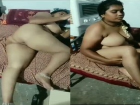 Tamil aunty's big boobs and poop in HD video