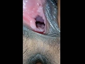 Aroused wife of friend displays her sexy pussy