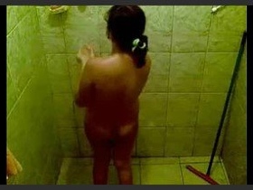 Steamy encounter in the shower with Shaista's nude body on display