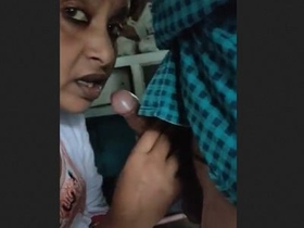 Indian aunty chatteringly gives oral pleasure