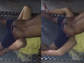 Married Indian couple's intimate moments on a bed