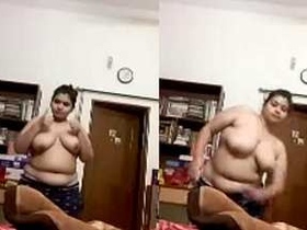 Indian beauty reveals cleavage during video chat