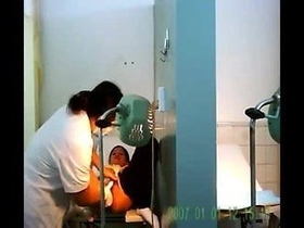 Medical examination of Chinese woman's genitals