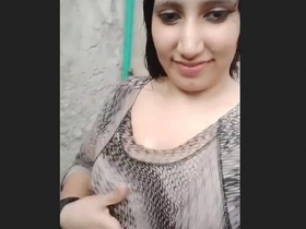 Big-breasted Pakistani girl in action