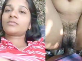 A cute desi girl enjoys outdoor sex by herself