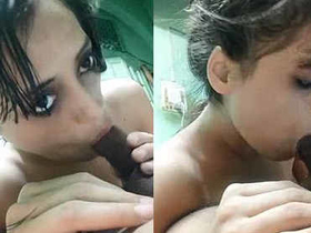 A stunning wife performs oral sex and engages in sexual intercourse