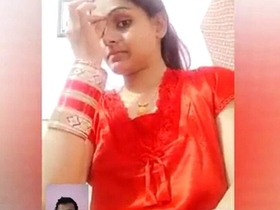 Freshly wedded couple's intimate video call