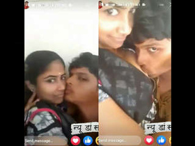Sensual Tamil lovers indulge in passionate kissing and breast stimulation