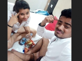 Couple's erotic encounter in a hotel room with sound