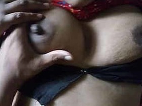 Indian wife's breasts touching each other