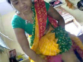 Country wife enthusiastically riding