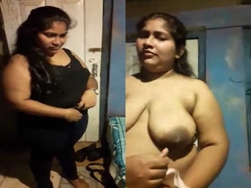 Fat Indian girl gets naked in front of her lover