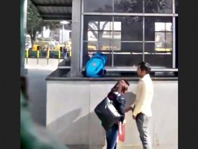 Sexy couple gives oral pleasure on the train