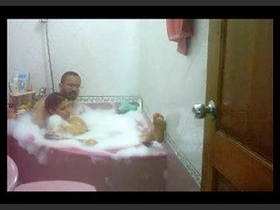 Desi wife Neelam and her husband have a sensual bath together