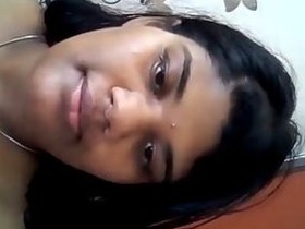 A beautiful Indian girl films a solo video for her friend