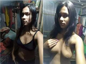 Amateur Bangla girl flaunts her cute boobs in exclusive video