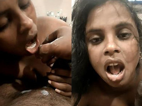 Mallu aunt reaches climax and cums in mouth
