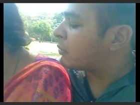 Indian couple shares intimate moments in the park