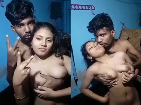 Desi MMS video of Indian village couple's foreplay session