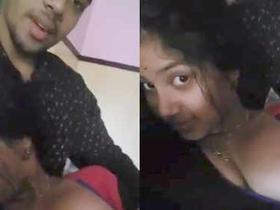 Cute Indian lover reveals his girlfriend's perky breasts
