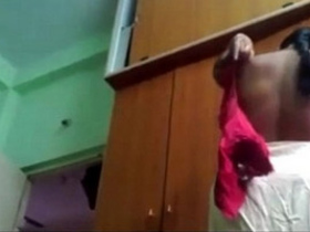 Indian older aunt Vani filmed by her spouse while wearing a blouse