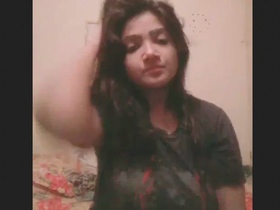 Beautiful girl films her lover for a special occasion
