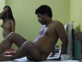 Two Indian lovers get caught having sex in a hotel room