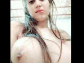 Pakistani college girl with big natural breasts in steamy video