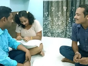 A stepbrother engages in sexual activity with his attractive wife while an Indian husband watches