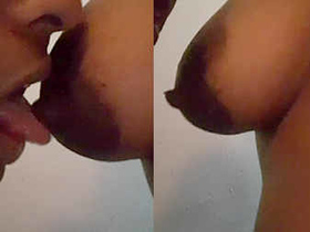 Indian aunt's breasts get a passionate oral treatment