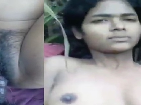 Adivasi village girl enjoys outdoor sex with black lover