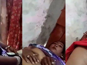 Desi village aunty flaunts her body for money