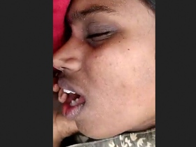 Three people in a threesome have sex outdoors