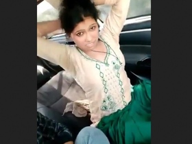 Passionate Indian couple's car ride