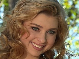 Molly Bennett's humorous striptease leads to self-pleasure