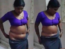 Navel-focused video featuring curvy bhabi