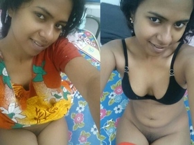Tamil teen girl gives a goodnight view of her body