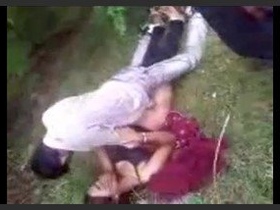 Indian couple gets wild in a forest gangbang