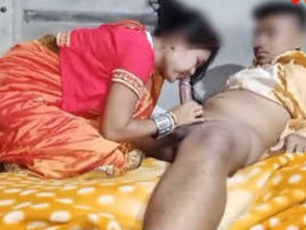 A Desi wife gives a sensual blowjob and gets penetrated hard